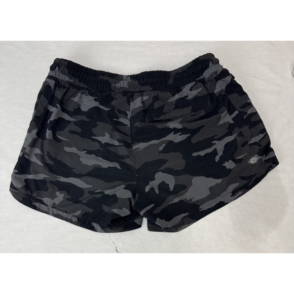 Athleta Girl All Play 3" Short Girl's Sz XXL 16 Athletic Black Camo Zip Pockets - Picture 2 of 9